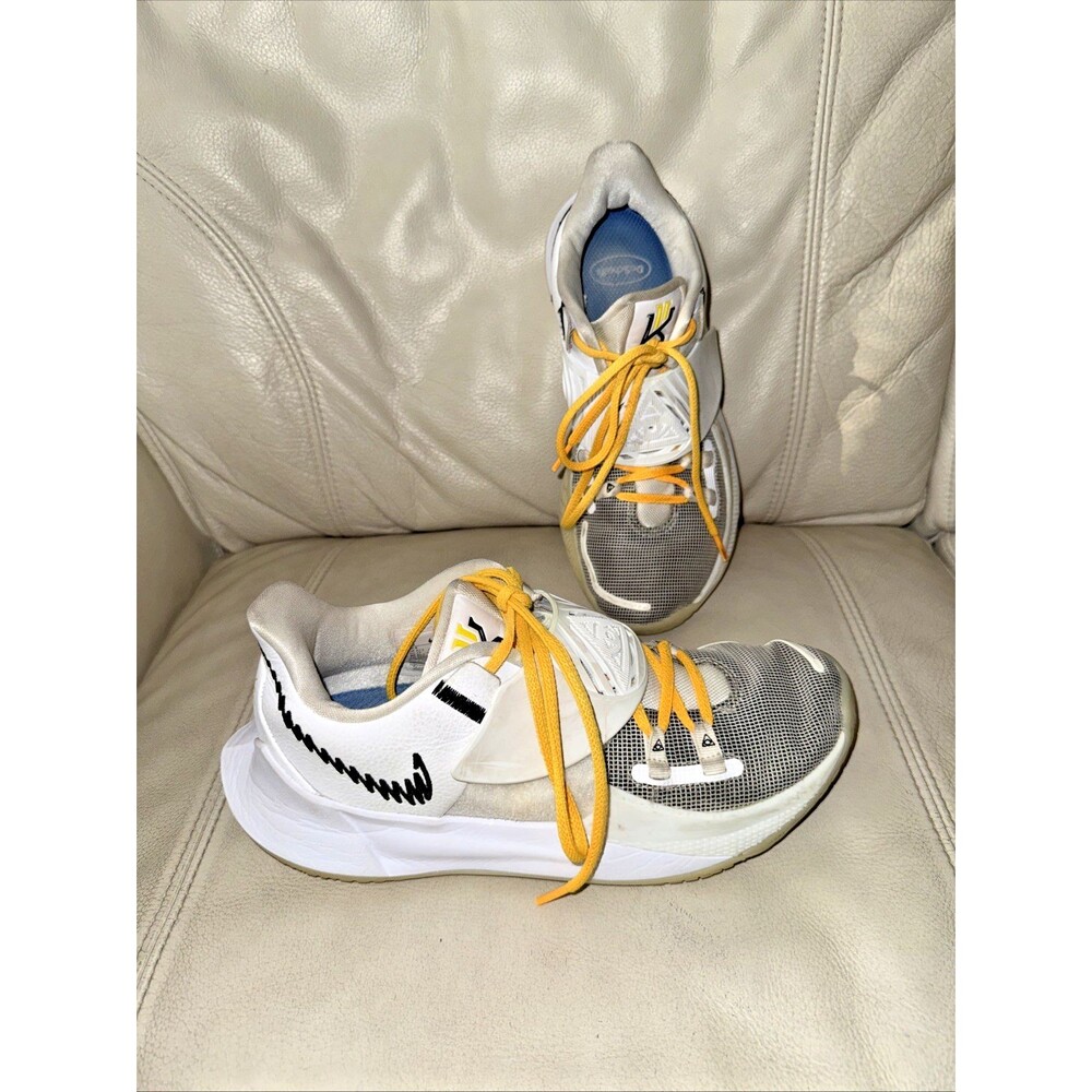 Nike Kyrie 3 Low Eclipse Mens Shoes Size 9 CJ1286 White Yellow